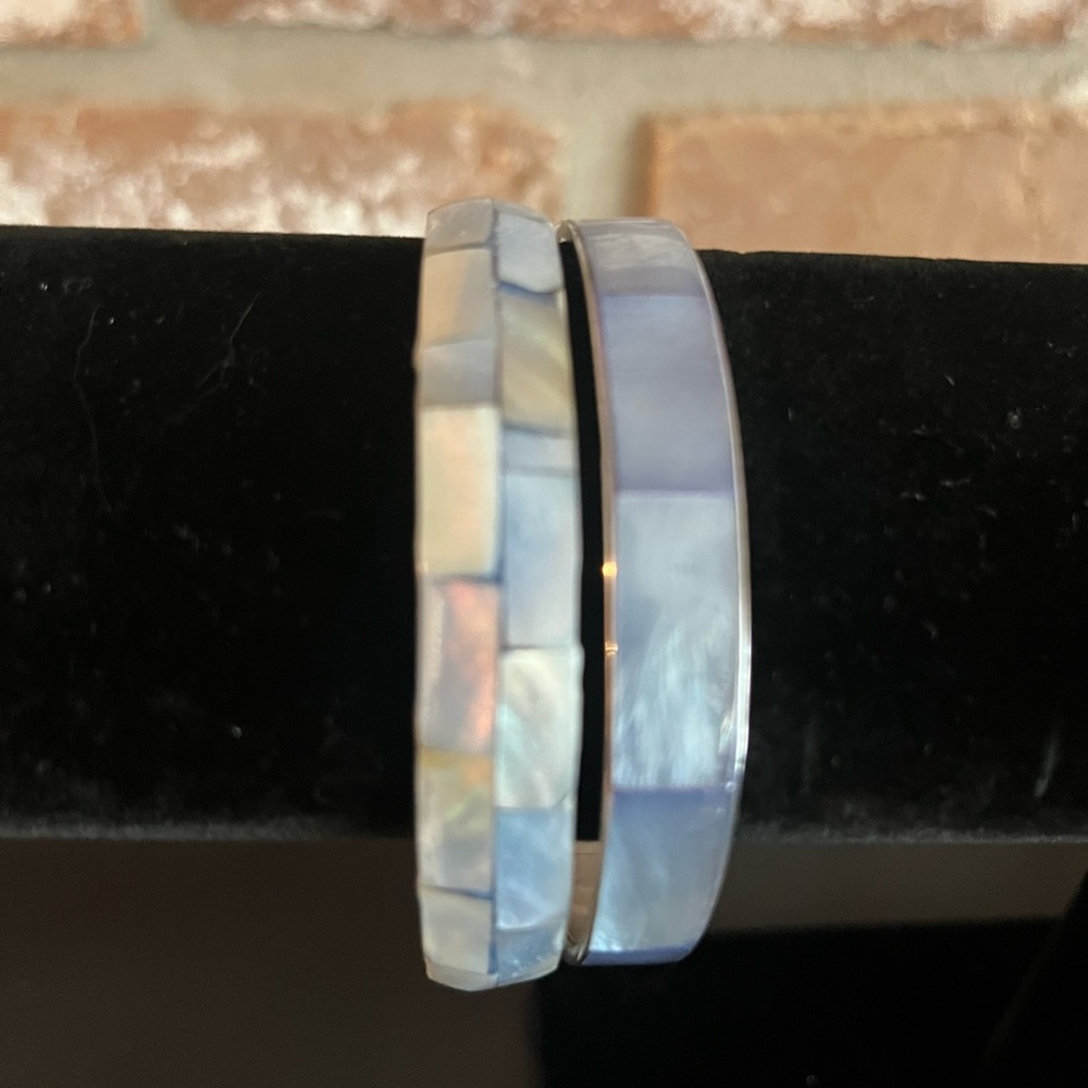 Elegant Silver and Blue Bracelet Set